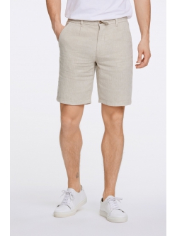Lindbergh Linned Shorts i stone til herre