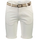 Lindbergh Superflex Chino Shorts i Off White til herre m. bælte