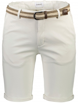 Lindbergh Superflex Chino Shorts i Off White til herre m. bælte