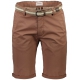 Lindbergh Superflex Chino Shorts i burnt brown til herre m. bælte