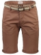 Lindbergh Superflex Chino Shorts i burnt brown til herre m. bælte