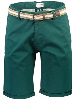 Lindbergh Superflex Chino Shorts i Deep Green til herre m. bælte