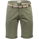 Lindbergh Superflex Chino Shorts i Dusty Green til herre m. bælte