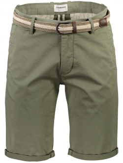 Lindbergh Superflex Chino Shorts i Dusty Green til herre m. bælte