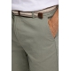 Lindbergh Superflex Chino Shorts i Dusty Green til herre m. bælte