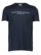 Lindbergh O-Neck T-shirt i navy m. logo til herre