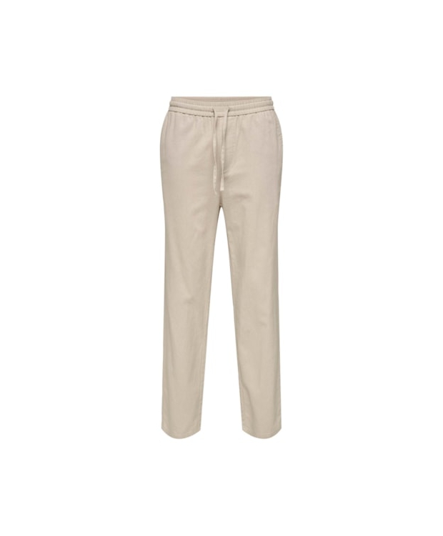 ONLY & SONS Hørbukser Loose Fit i beige til herre