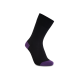 iZ Sock bambusstrømper sort med lilla hæl og tå unisex – str. 35–40 og 44–49