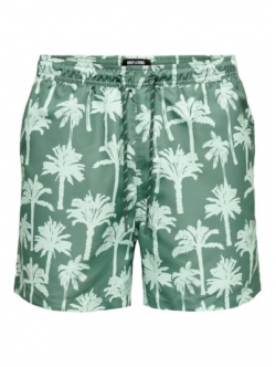 ONLY & SONS Badeshorts i dark forrest til herre