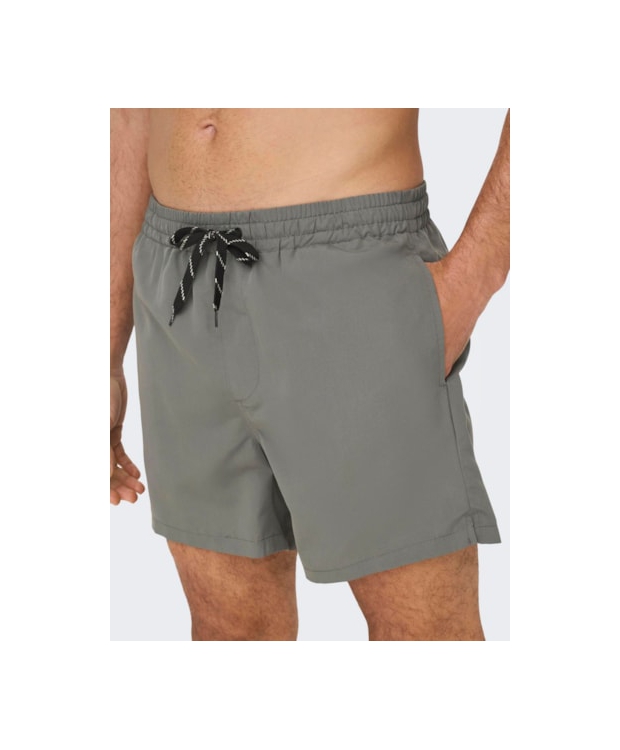 ONLY & SONS Badeshorts i Castor Gray til herre