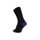 iZ Sock bambusstrømper sort med lilla hæl og tå unisex – str. 35–40 og 44–49
