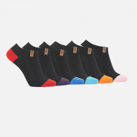 IZ Sock Copenhagen 6pak bambus ankelstrømpe med forskellige farvet hæl og tå`
