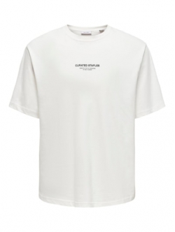 ONLY & SONS O-neck T-Shirt i hvid til herre