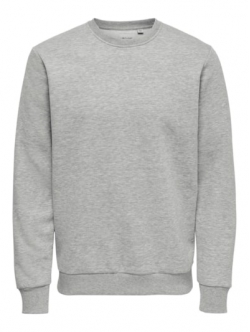 ONLY & SONS Crew Neck Sweatshirt i grå til herre