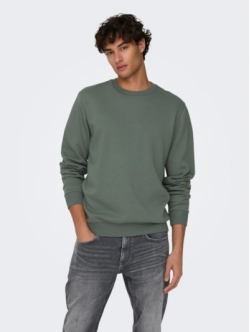ONLY & SONS Crew Neck Sweatshirt i Castor Gray til herre