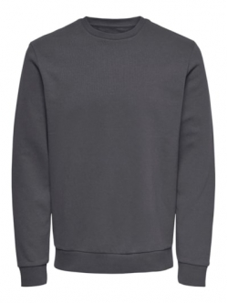 ONLY & SONS Crew Neck Sweatshirt i Grey Pinstripe til herre