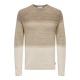 ONLY & SONS langærmet striktrøje i beige til herre