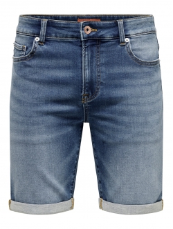 ONLY & SONS denimshorts i blå til herre