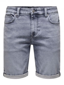 ONLY & SONS denimshorts i grå til herre