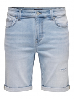 ONLY & SONS denimshorts i lyseblå til herre