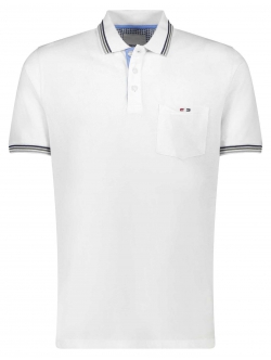 Bison polo i hvid til herre | Regular fit |