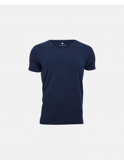 JBS Of Denmark V-hals T-shirt i økologisk bomuld i navy til herre