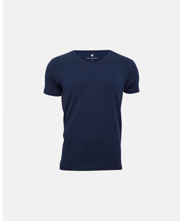 JBS Of Denmark V-hals T-shirt i økologisk bomuld i navy til herre