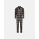 JBS Pyjamas Flannel i navy og brun til herre