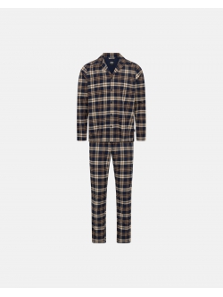 JBS Pyjamas Flannel i navy og brun til herre