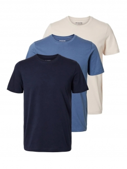 Selected Homme 3pak t-shirt i multifarvet til herre