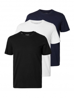 Selected Homme 3pak t-shirt i multifarvet til herre