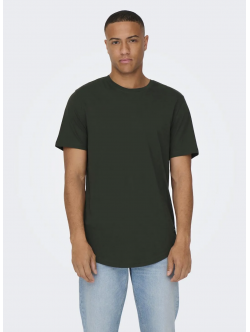 ONLY & SONS lang t-shirt i Rosin til herre