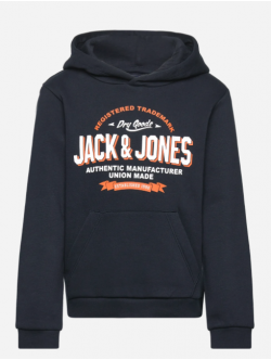 Jack & Jones Hoodie i navy til drenge