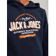 Jack & Jones Hoodie i navy til drenge