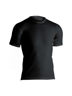 Dovre sort uld-T-shirt med rund hals til herre – S–2XL