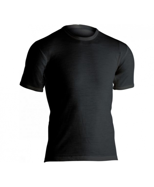 DOVRE Wool T-shirt i Sort med Rund Hals til Herre - 100% Uld
