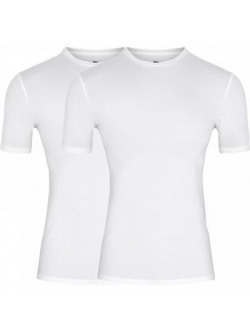 Dovre Bambus 2-pak T-shirt i hvid med rund hals til herre