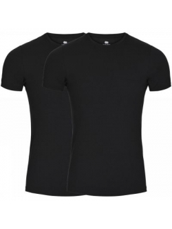 Dovre Bambus 2-pak T-shirt i sort med rund hals til herre
