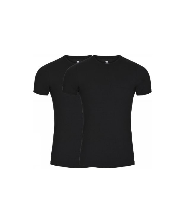 DOVRE Bambus 2-pak T-shirt i Sort med Rund Hals til Herre - Bløde Bambus T-shirts