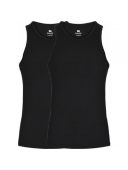 Dovre bambus singlet-undertrøjer 2-pak sort til herre – S, M, L, XL og 2XL