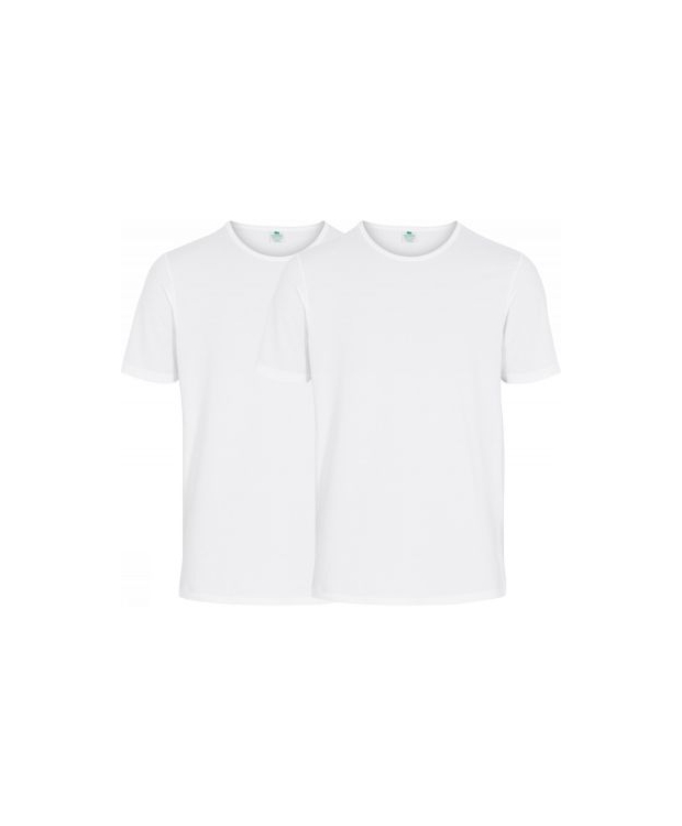 DOVRE 2-pak GOTS Bomulds T-shirts i Hvid med Rund Hals til Herre – 100% Økologisk Bomuld