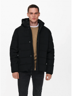 Only & Sons Pufferjakke i sort til herre