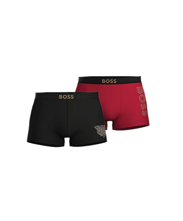 BOSS 2pak CNY Trunks i sort og rød til herre