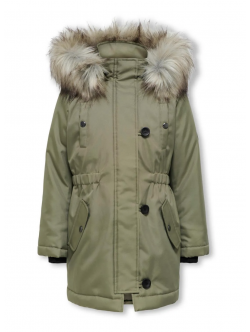 KIDS ONLY jakke med faux fur i Aloe til piger