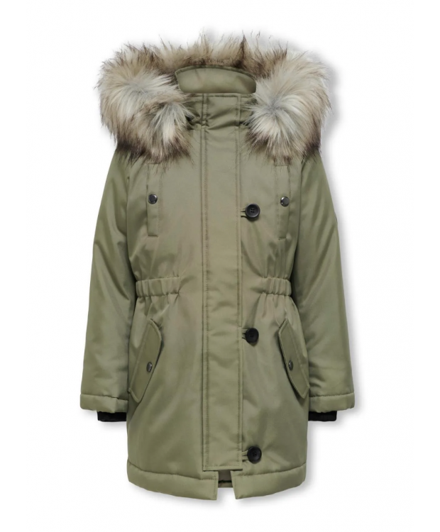 KIDS ONLY jakke med faux fur i Aloe til piger