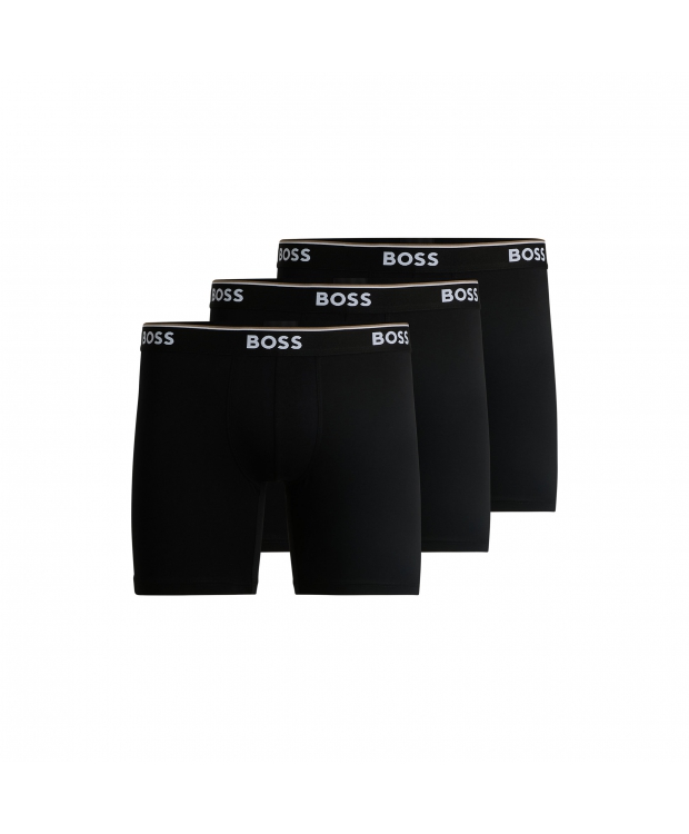 BOSS 3Pak lange underbukser/boxershorts i sort til herre