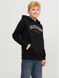 Jack & Jones Junior hoodie i sort til drenge