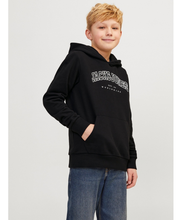 Jack & Jones Junior hoodie i sort til drenge