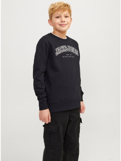 Jack & Jones Junior crew sweatshirt i sort til drenge