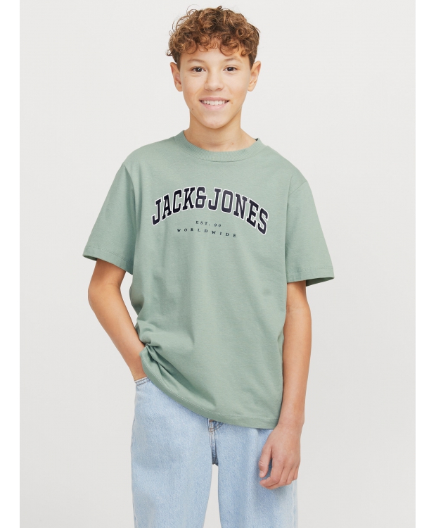 Jack & Jones Junior T-shirt i støvet grøn til drenge